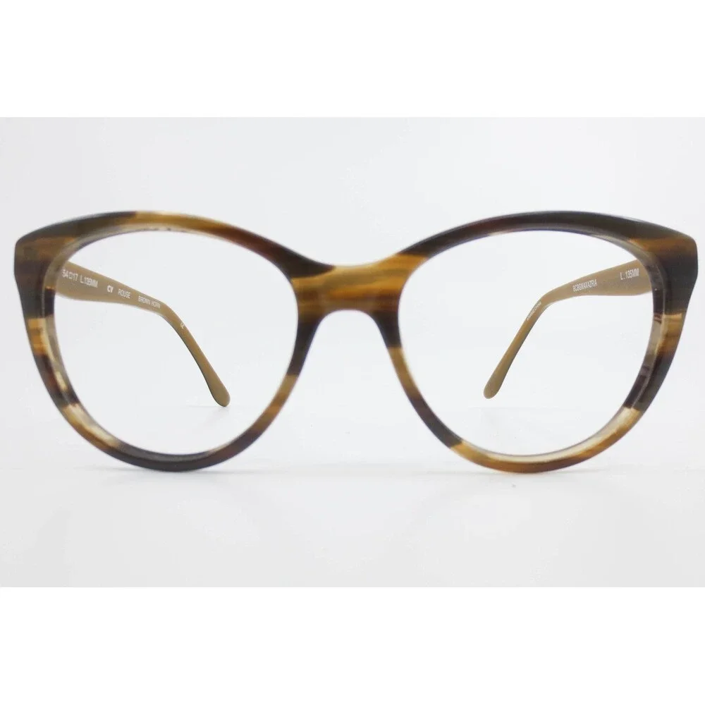 BCBGMAXAZRIA Rouse Eyeglasses Brown Horn Cat Eye Frames 54-17-135 39717